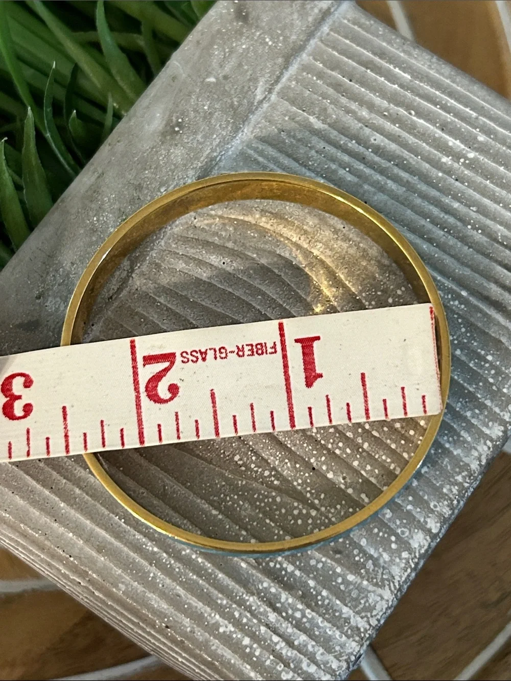 J Crew Gold Tone Bangle Bracelet with Turquoise Enamel